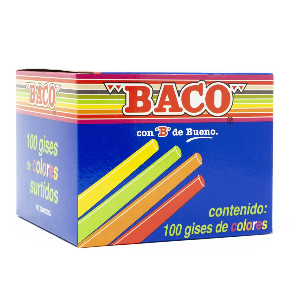 gises de colores baco 100 piezas