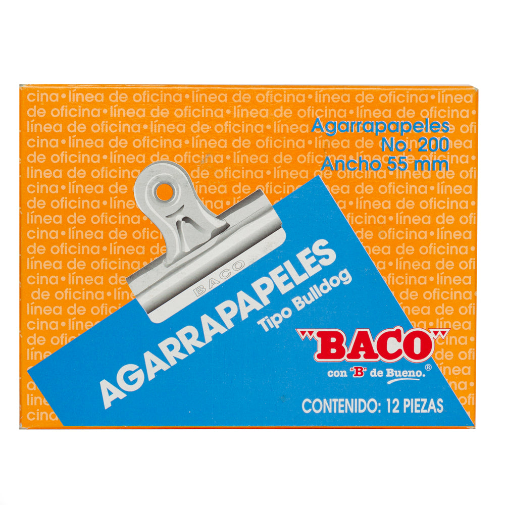 agarrapapeles tipo bulldog baco