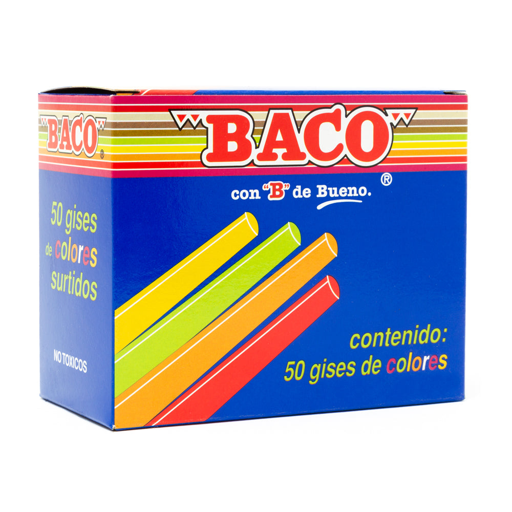 gises de colores baco 50 piezas