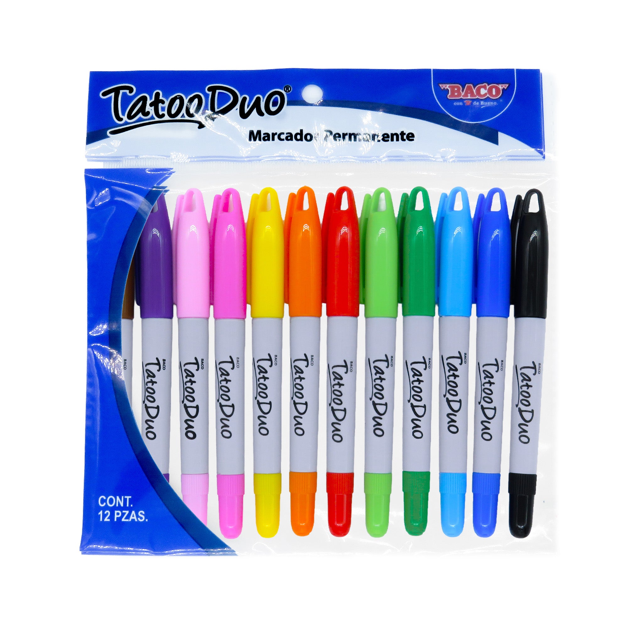 Marcador Permanente Tatoo Duo Bolsa C/12