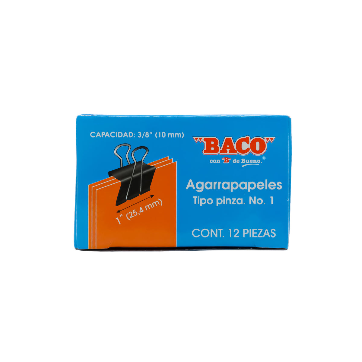 Broche Tipo Pinza No.1 BACO Negro 12 piezas