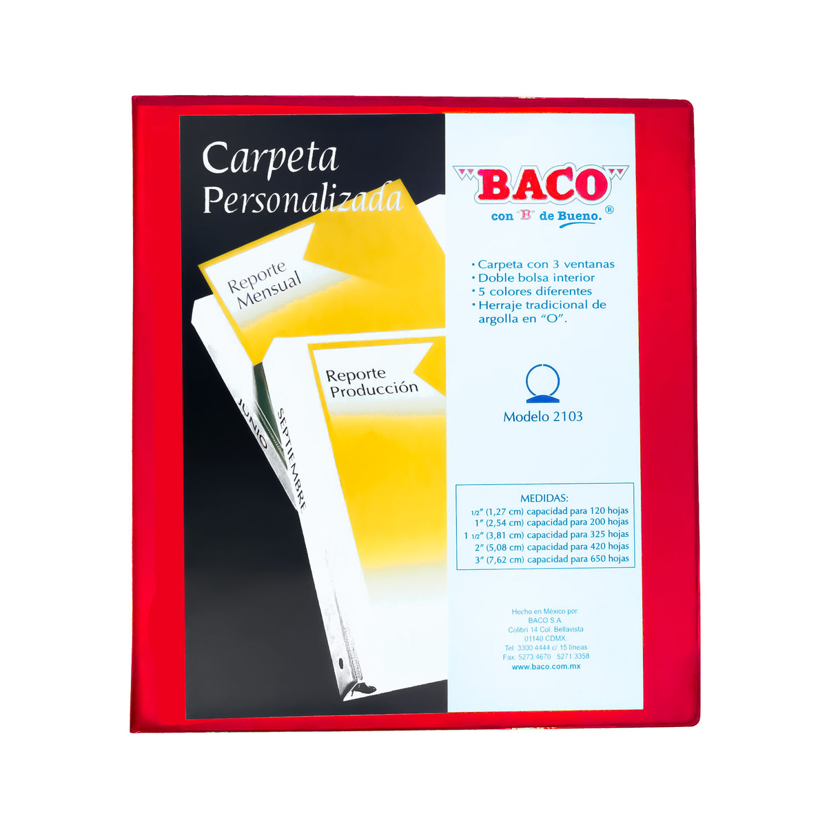 Carpeta de Vinil 2103 Rojo BACO 1 pza