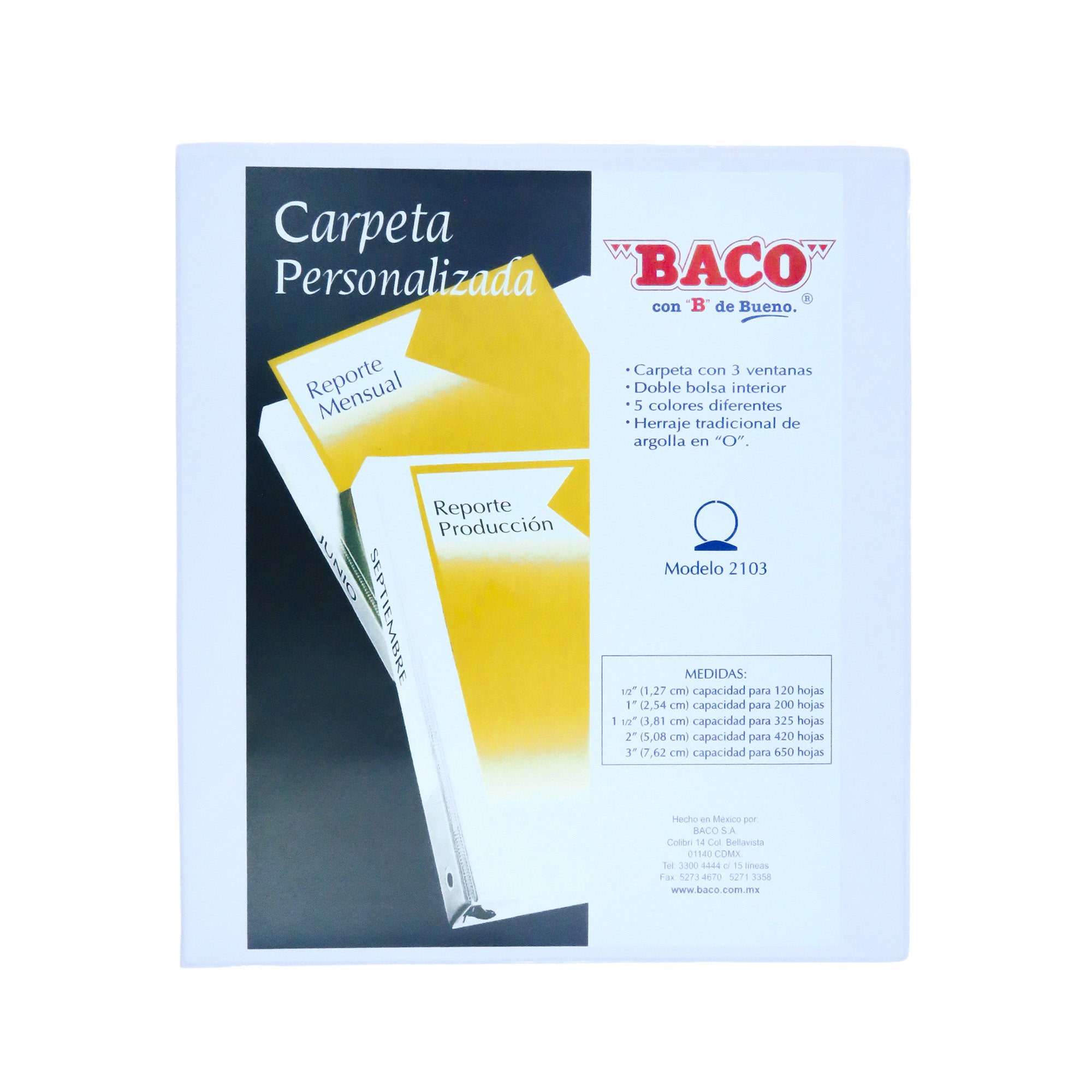 Carpeta de Vinil 2103 Blanco BACO 1 pza
