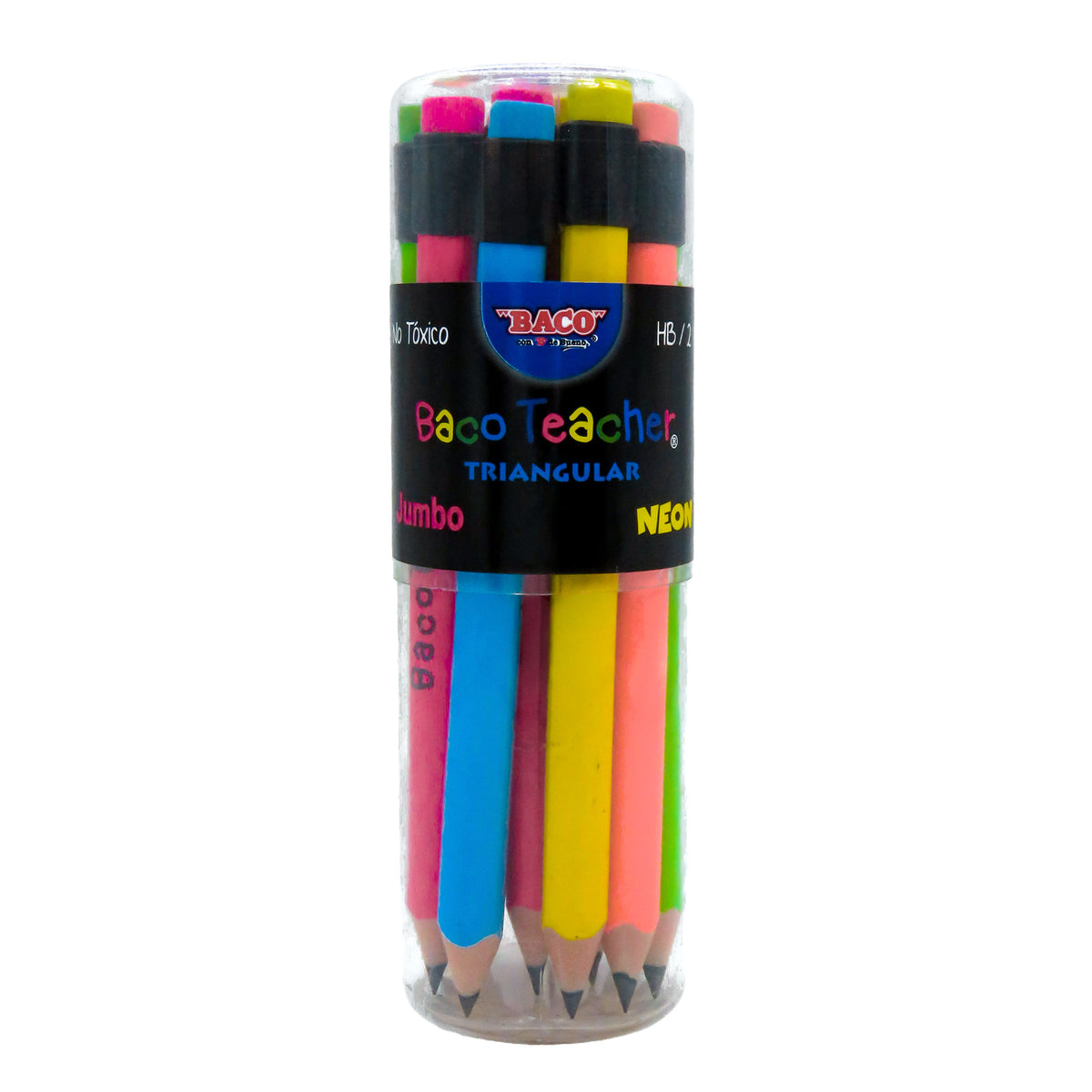 Lápiz de Grafito Bacoteacher Neón HB/2 BACO 12 pzas