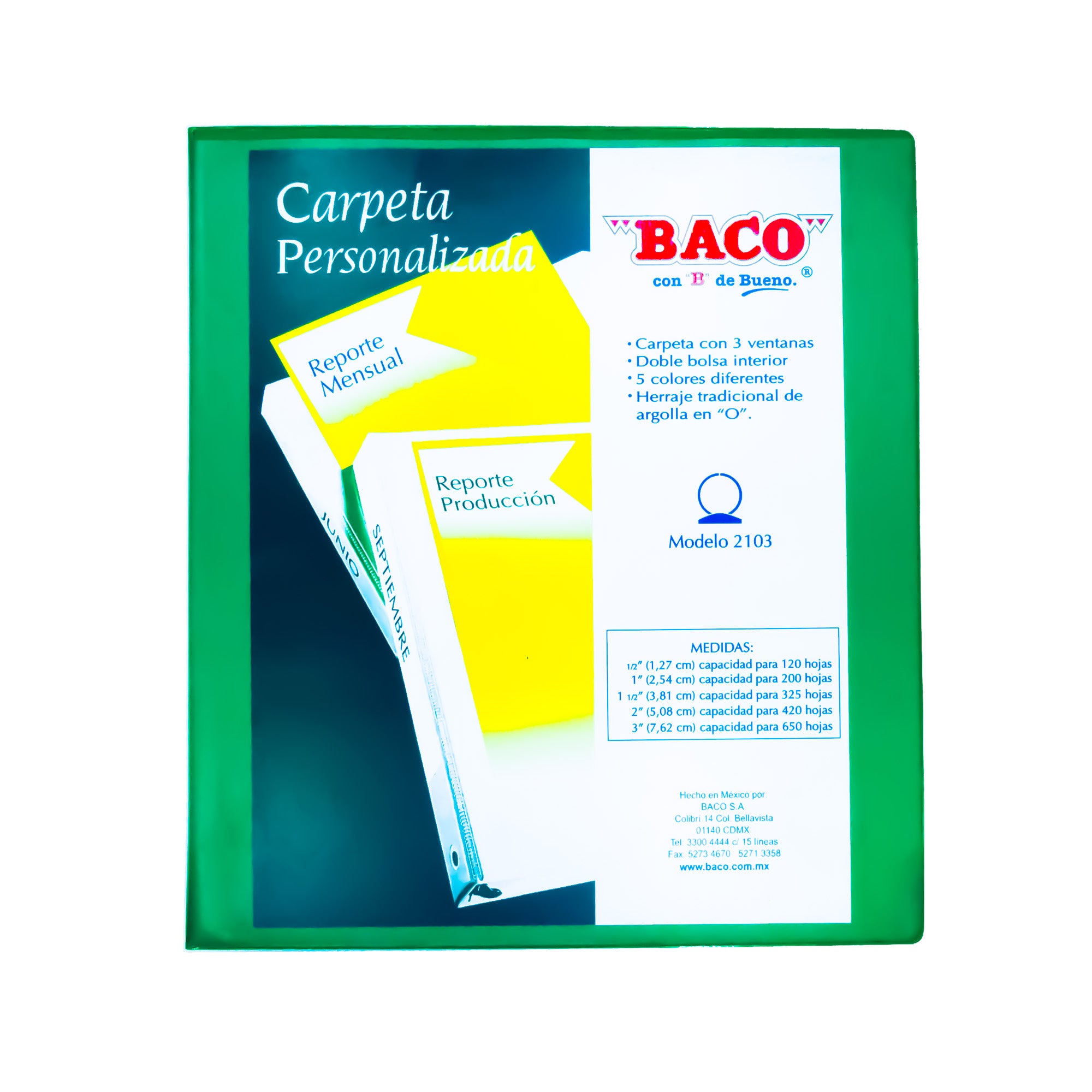 Carpeta de Vinil 2103 Verde BACO 1 pza