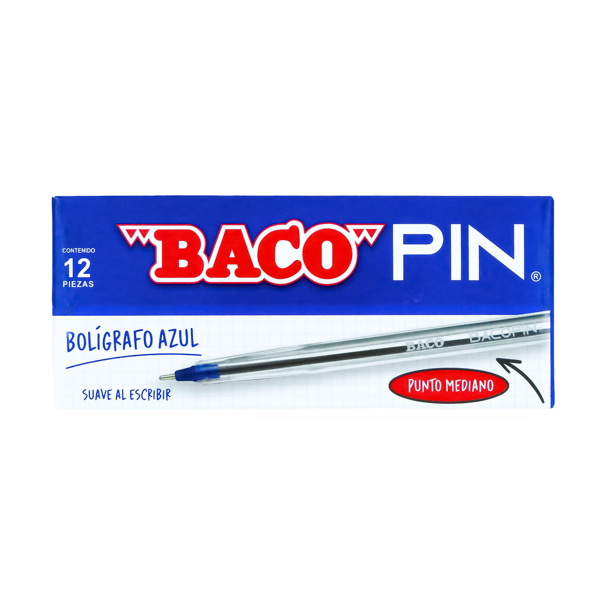 Bolígrafo Bacopin Azul Baco caja C/12 piezas
