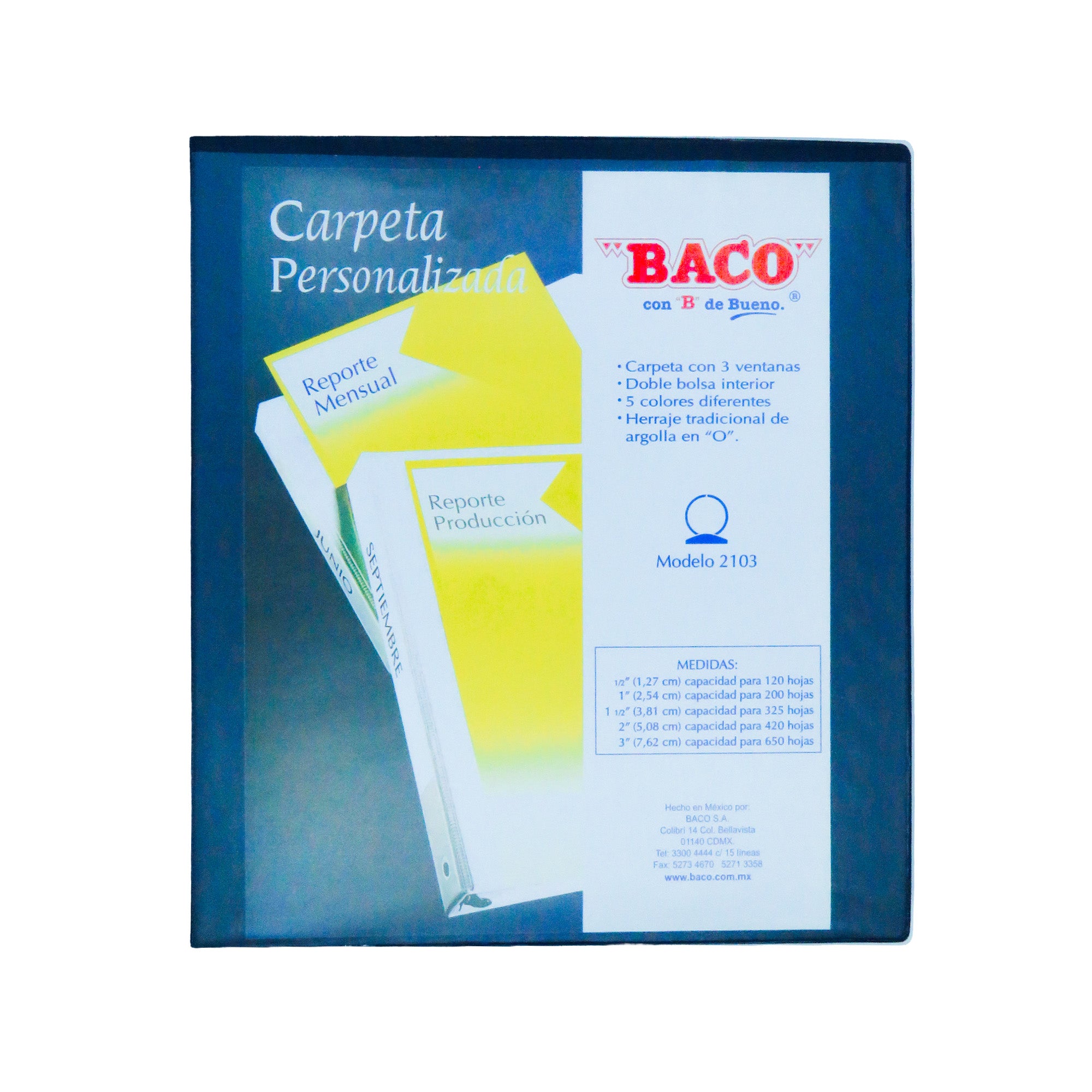 Carpeta de Vinil 2103 Azul BACO 1 pza