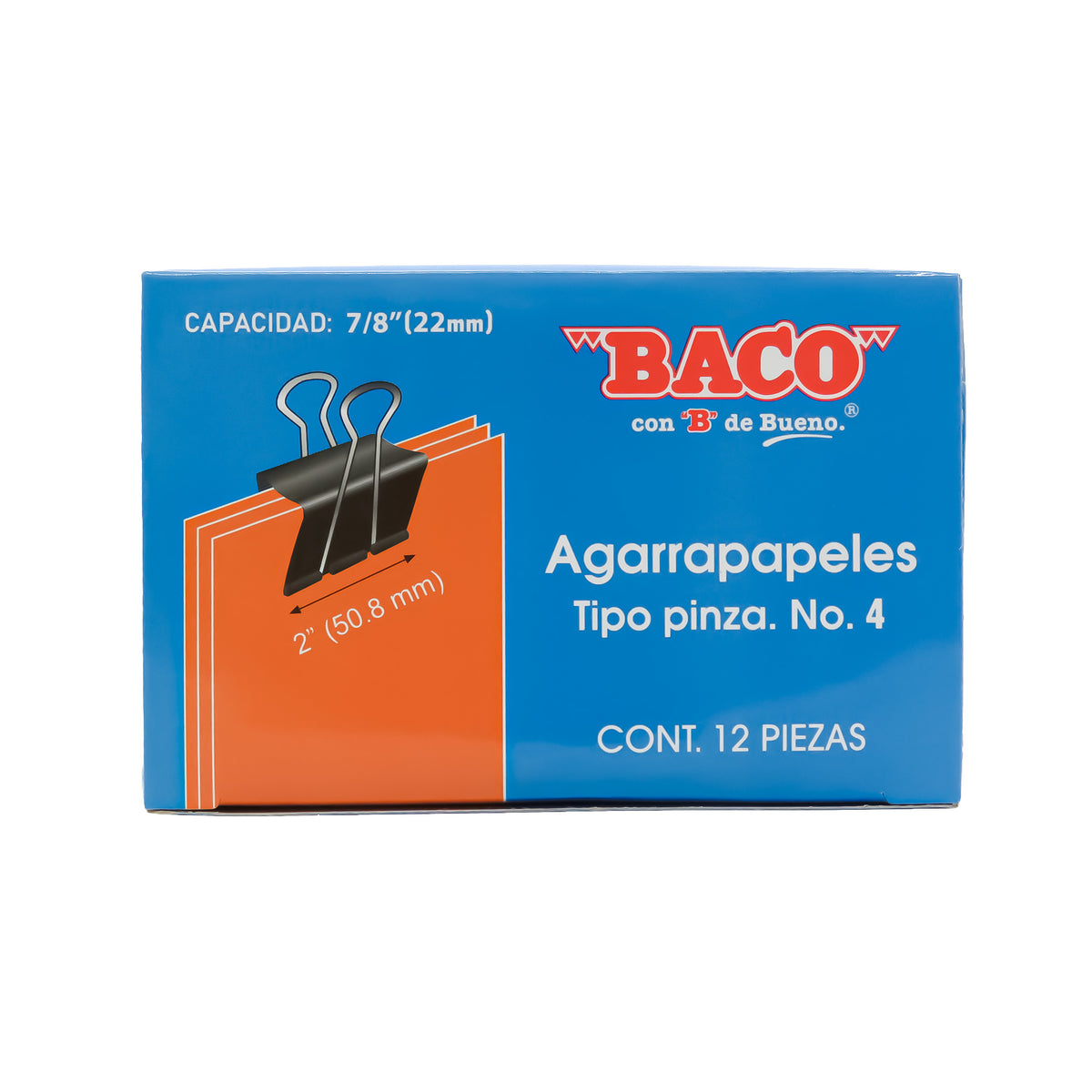 Broche Tipo Pinza No.4 BACO Negro 12 piezas