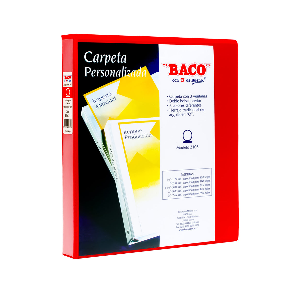 Carpeta de Vinil 2103 Rojo BACO 1 pza