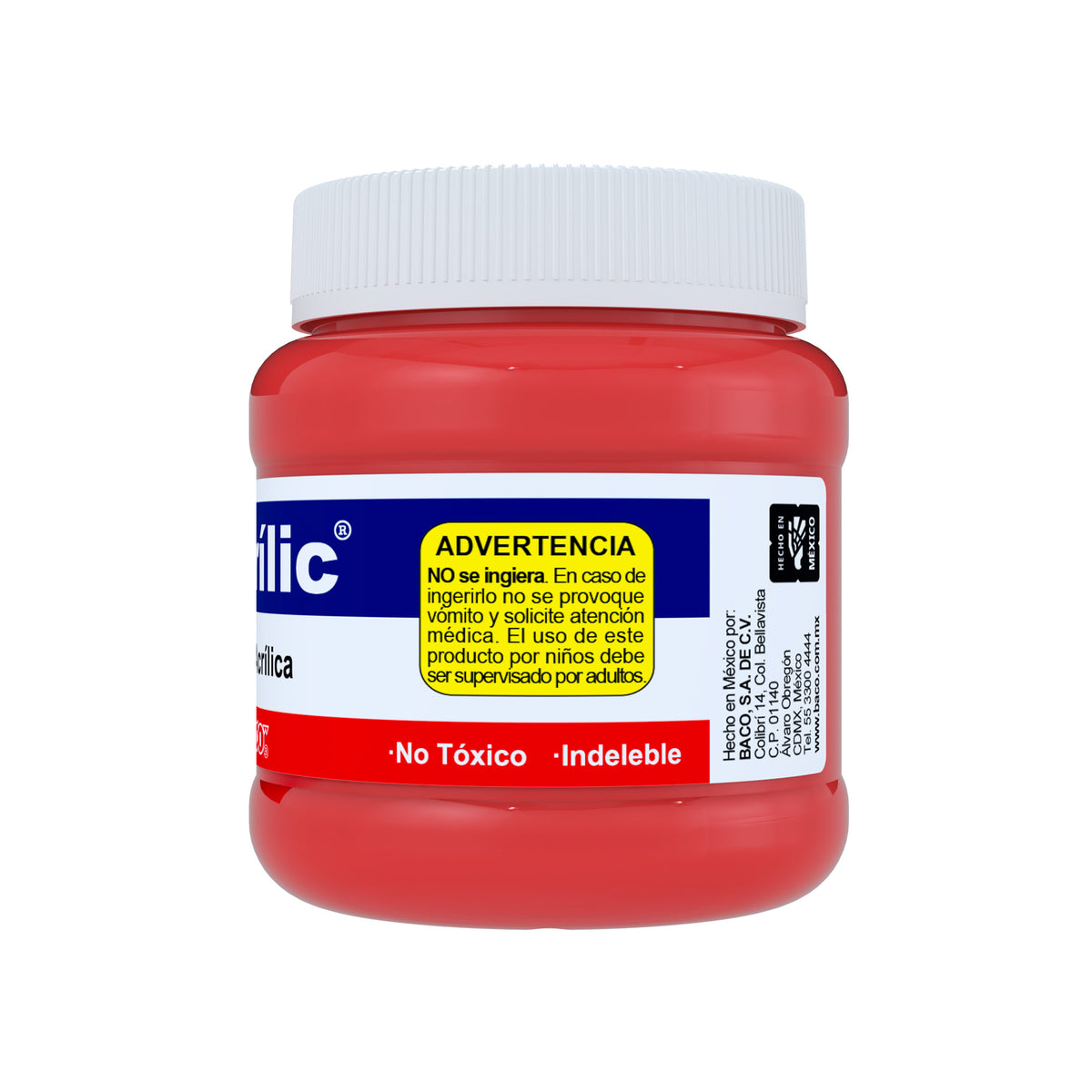 Pintura Acrílica Bacrilic 355 Carmín BACO Rojo 250ml
