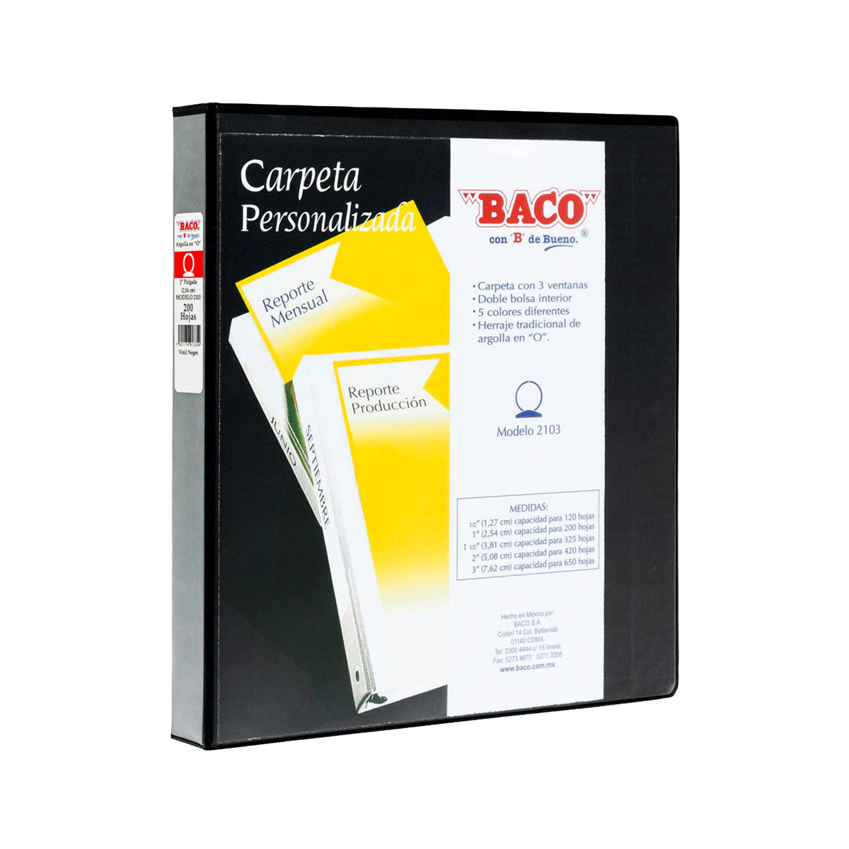 Carpeta de Vinil 2103 Negro BACO 1 pza