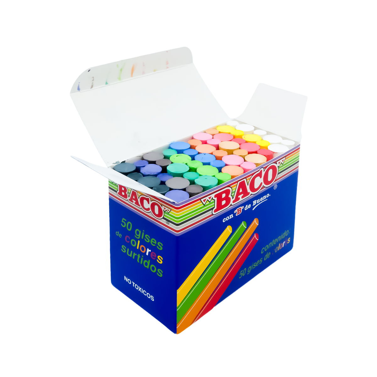 Gises de Colores BACO 50 piezas