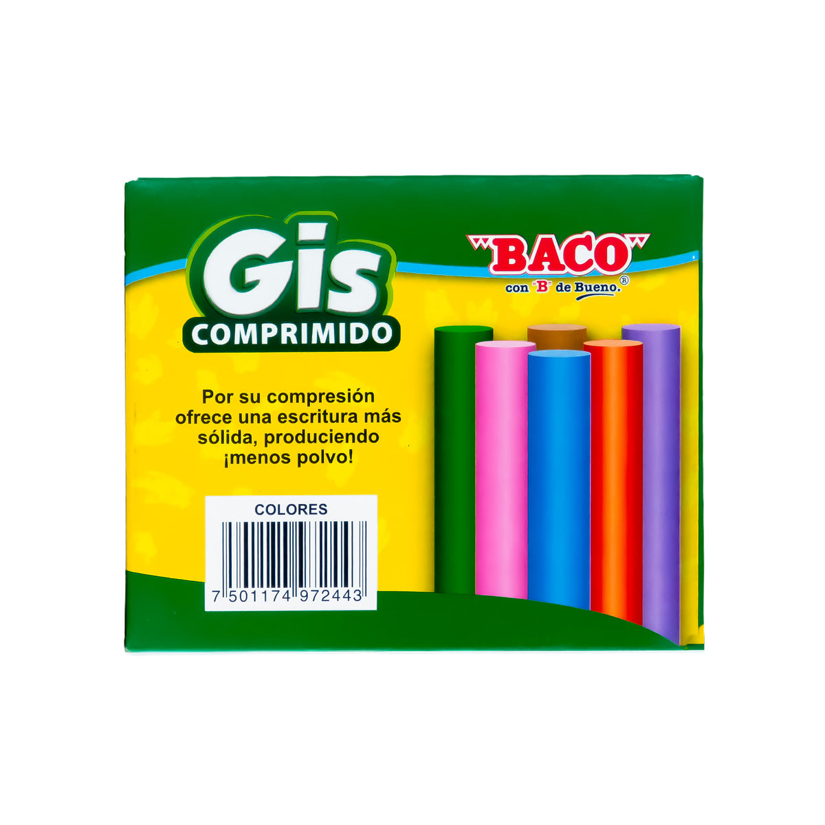 Gis Comprimido de Color BACO Caja con 50 piezas
