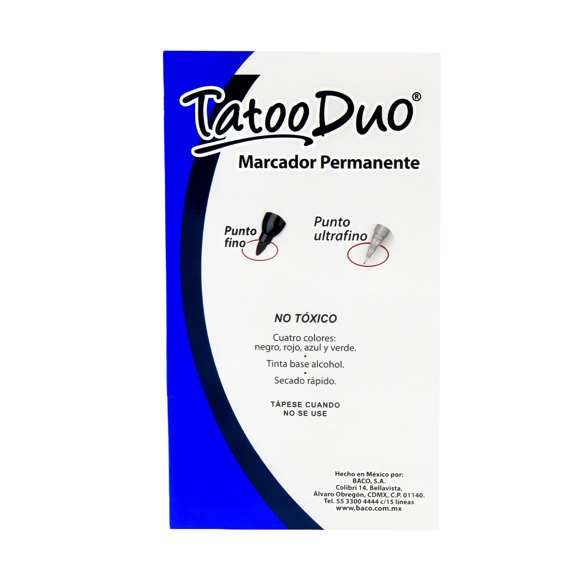 Marcador Permanente Tatoo Duo Verde Claro | Caja /6
