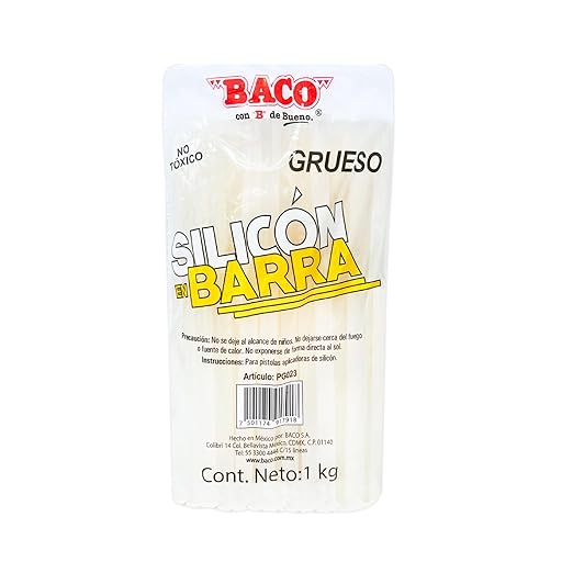 Silicón Delgado | 11mm | BACO | Transparente | 1 bolsa de 1 kg