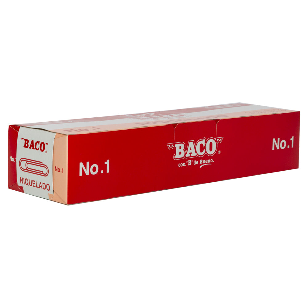 Clip Niquelado - #1 BACO caja c/ 100 piezas c/u