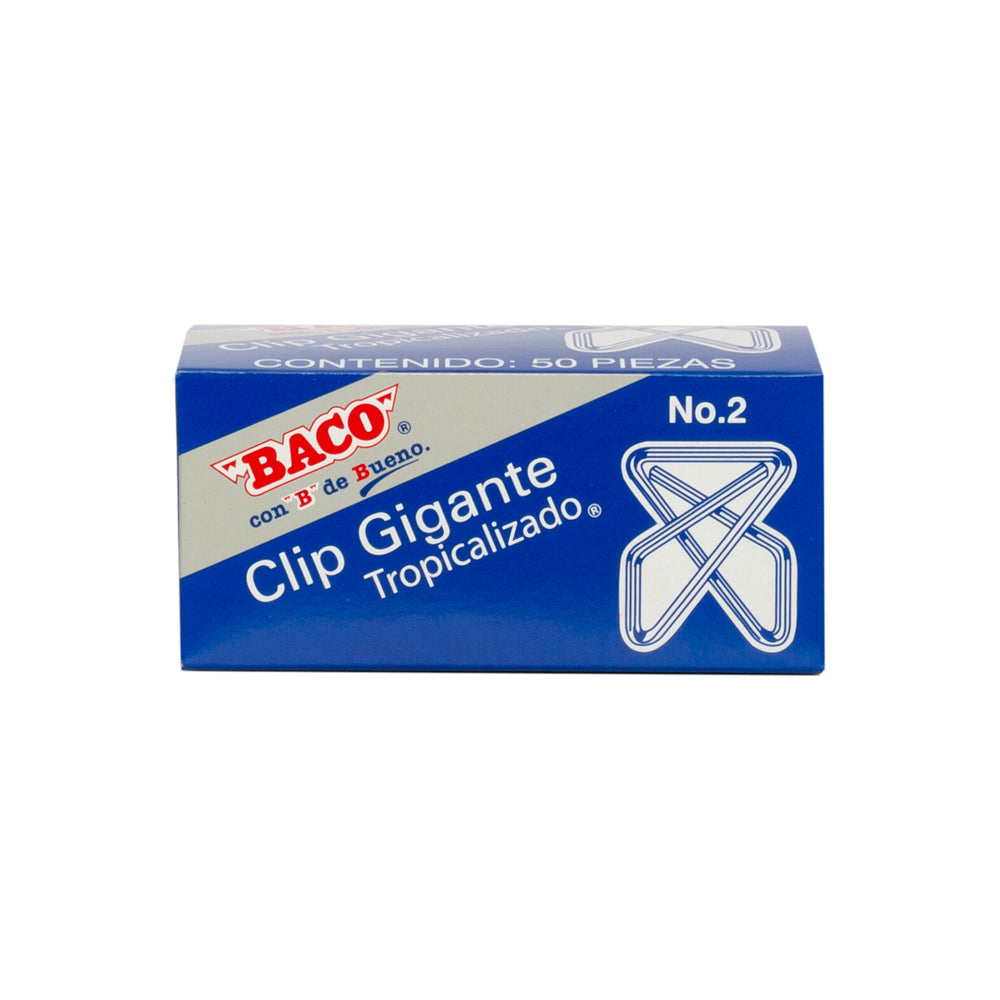 Clip Gigante #2 Zinc BACO 50 piezas