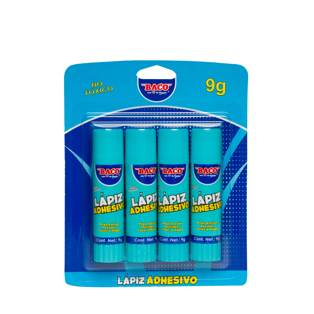 Lápiz Adhesivo | 9 g | BACO | 4 Piezas