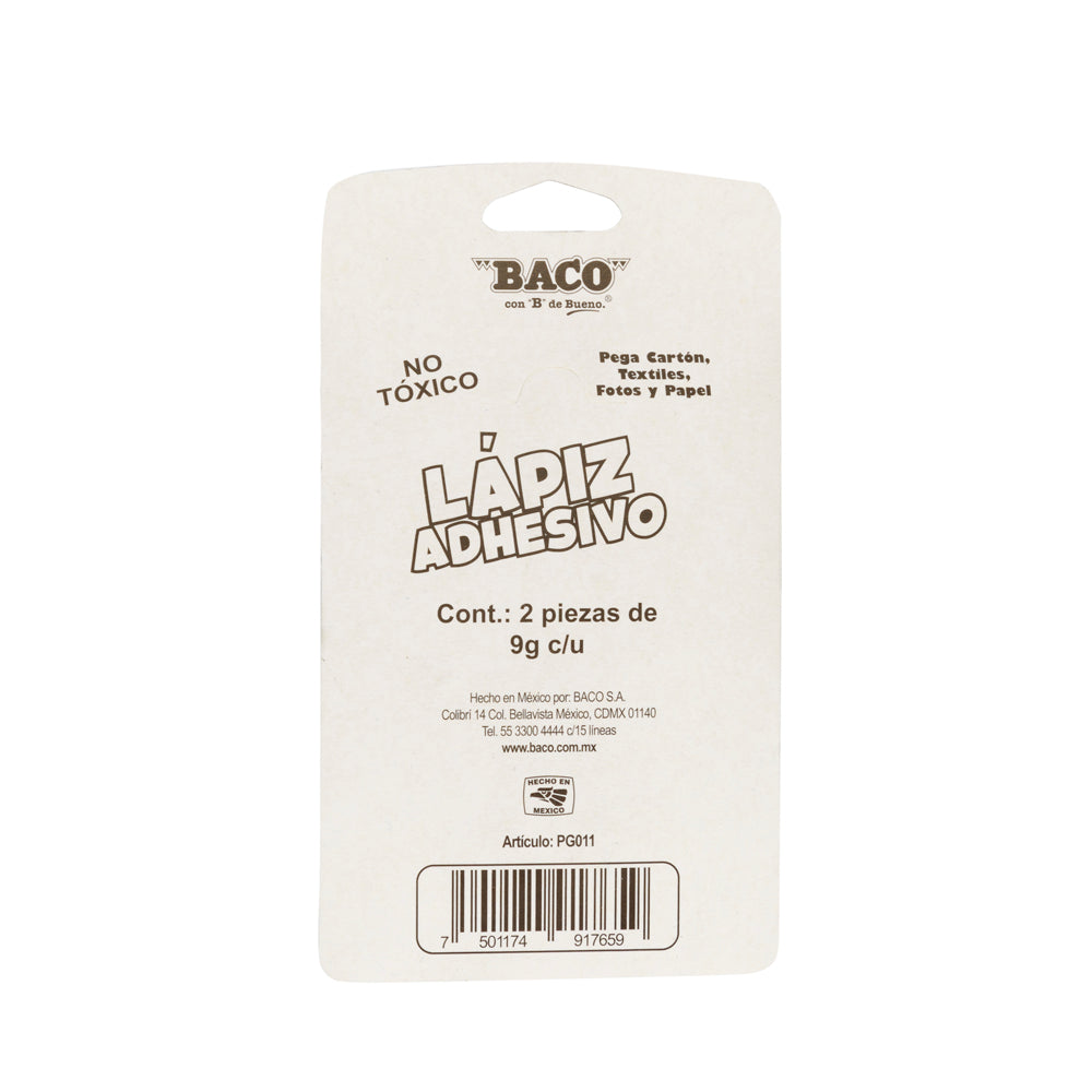Lápiz Adhesivo | 9 g | BACO | 2 Piezas