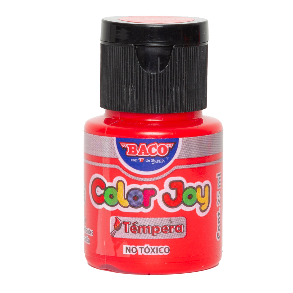 Pintura Témpera | Color Joy 55 Carmín | BACO | 10 frascos de 25 ml