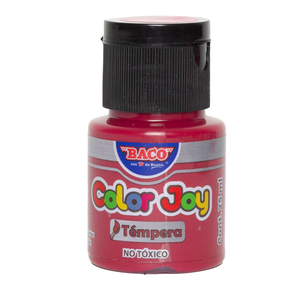 Pintura Témpera | Color Joy 56 Rojo Carmesí | BACO | 10 frascos de 25 ml