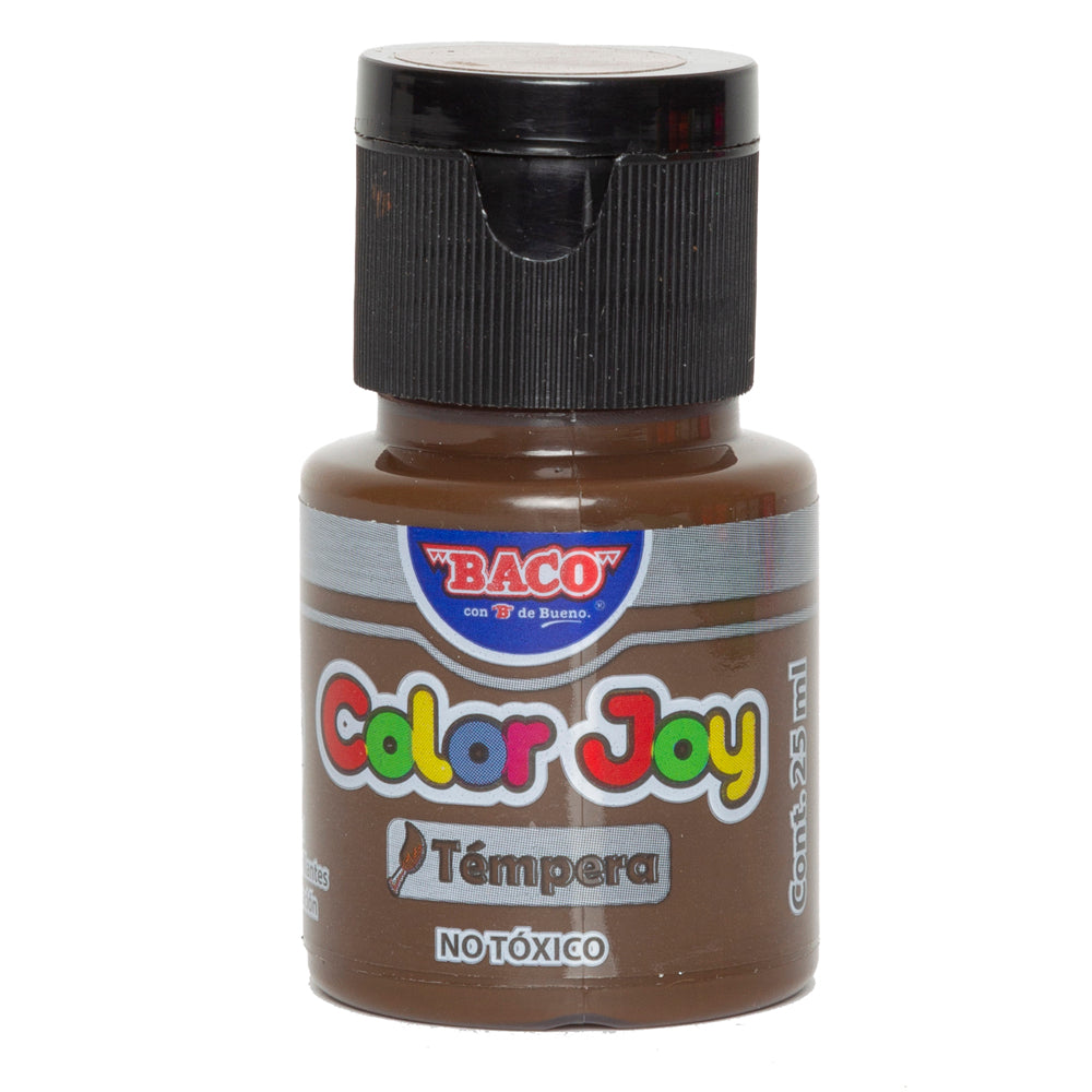 Pintura Témpera | Color Joy 57-A Café | BACO | 10 frascos de 25 ml