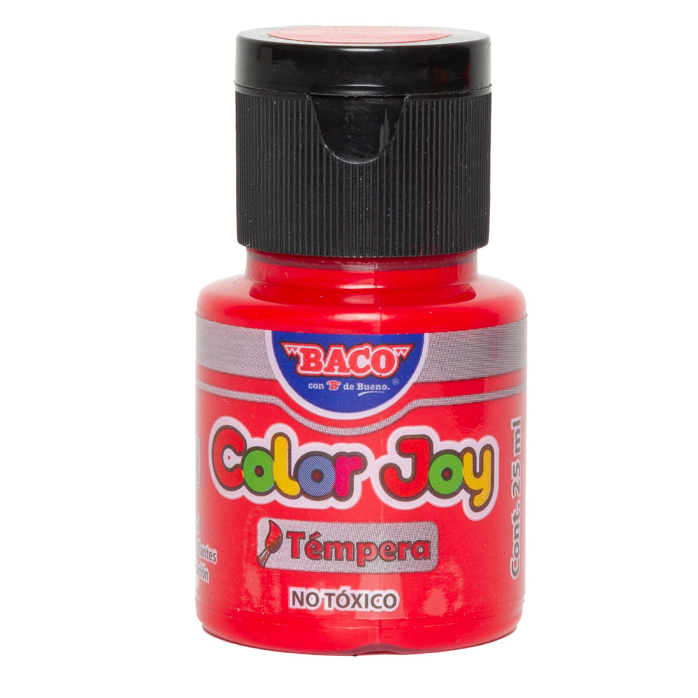 Pintura Témpera | Color Joy 58 Geranio | BACO | 10 frascos de 25 ml