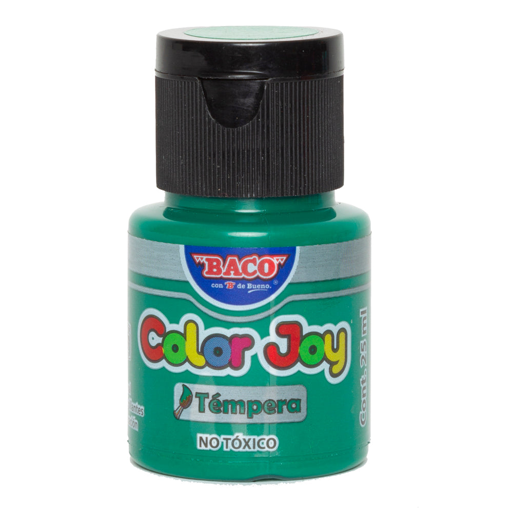 Pintura Témpera | Color Joy 63 Verde Esmeralda | BACO | 10 frascos de 25 ml