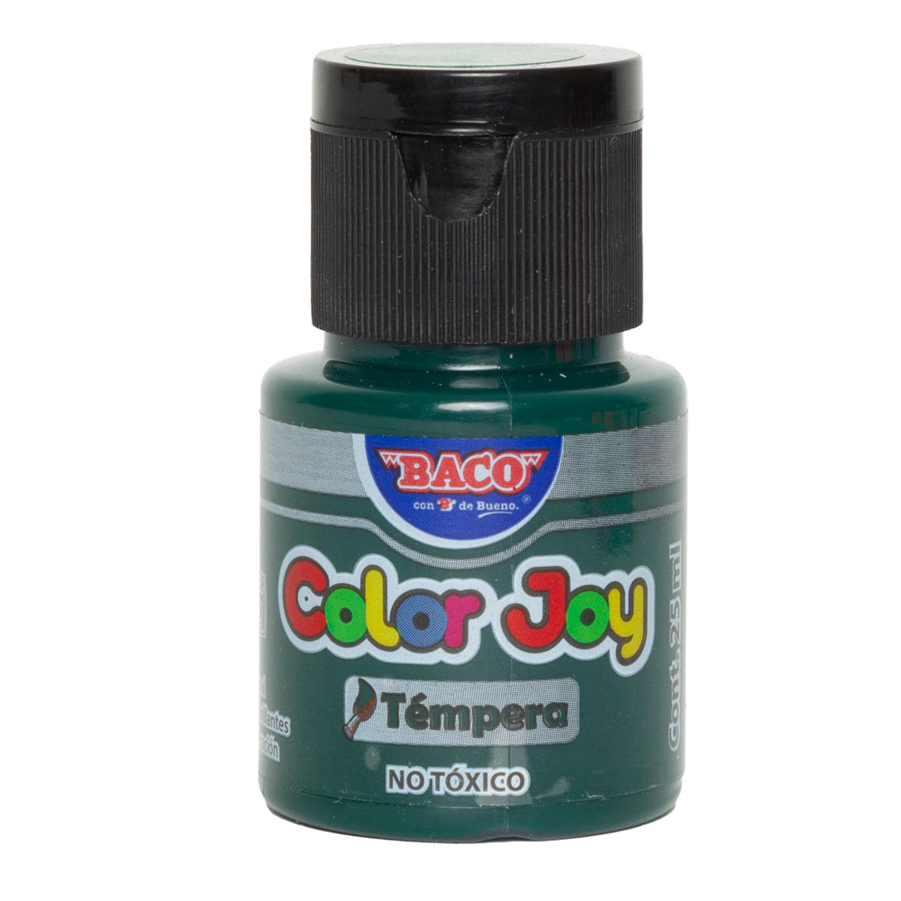 Pintura Témpera | Color Joy 63-A Verde Obscuro | BACO | 10 frascos de 25 ml