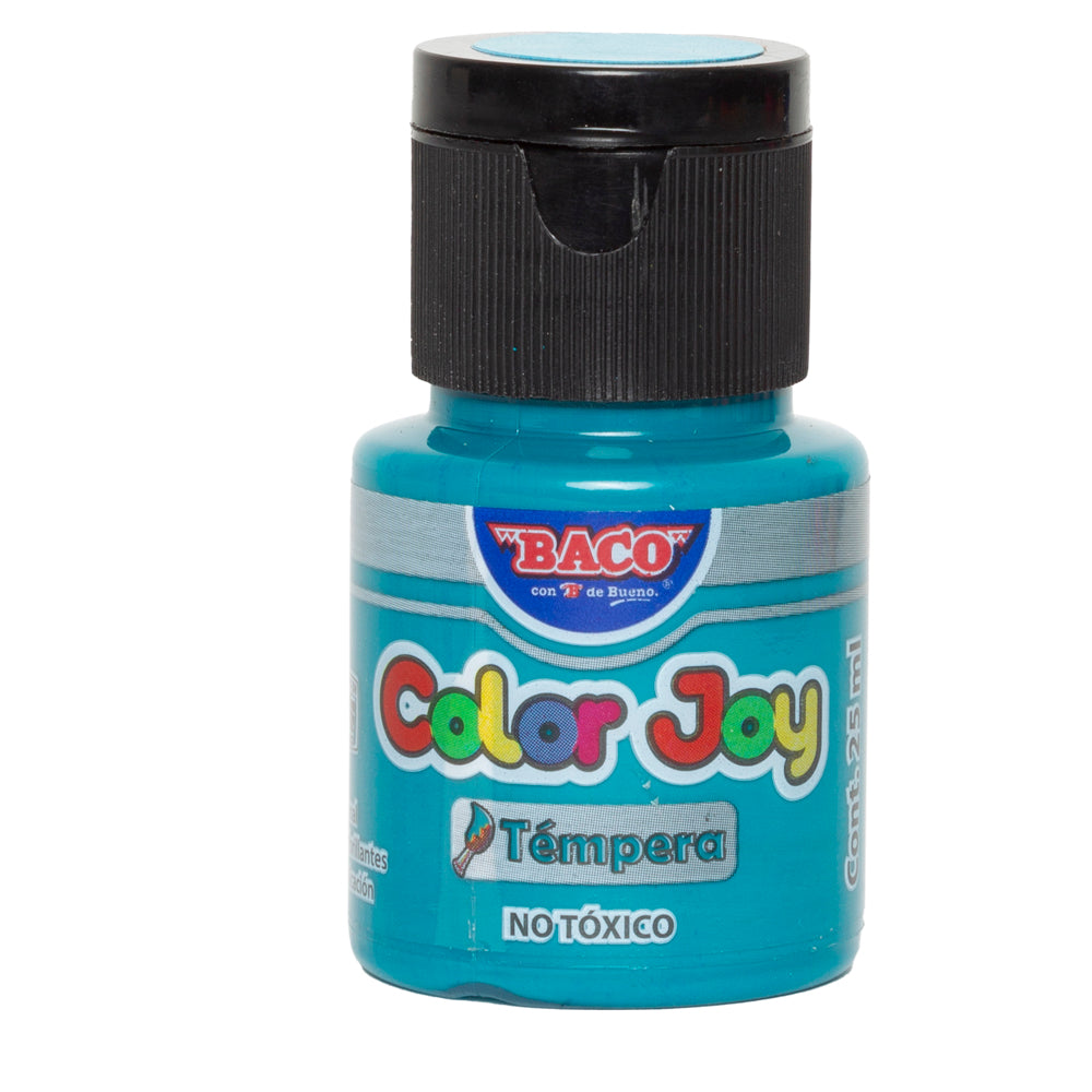 Pintura Témpera | Color Joy 65 Azul Turquesa | BACO | 10 frascos de 25 ml