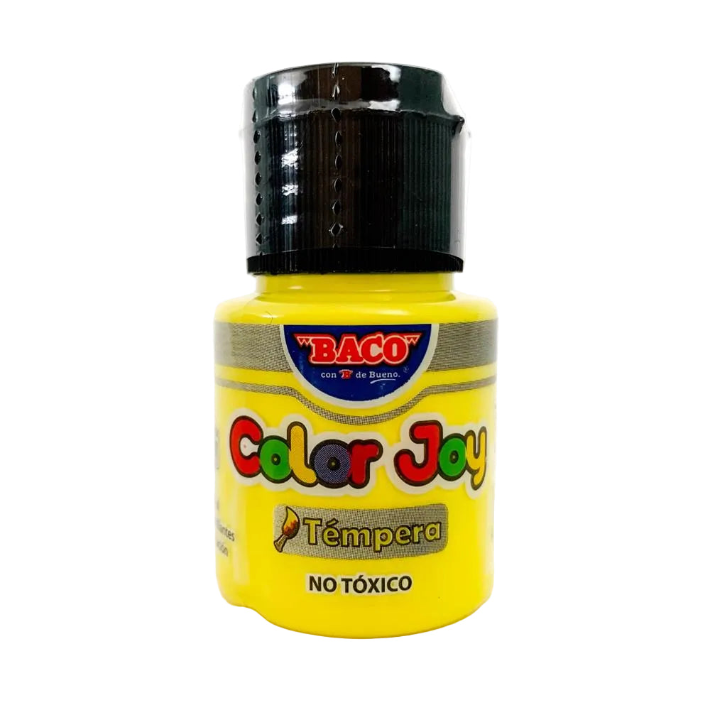 Pintura Témpera | Color Joy 80 Amarillo Pastel | BACO | 10 frascos de 25 ml