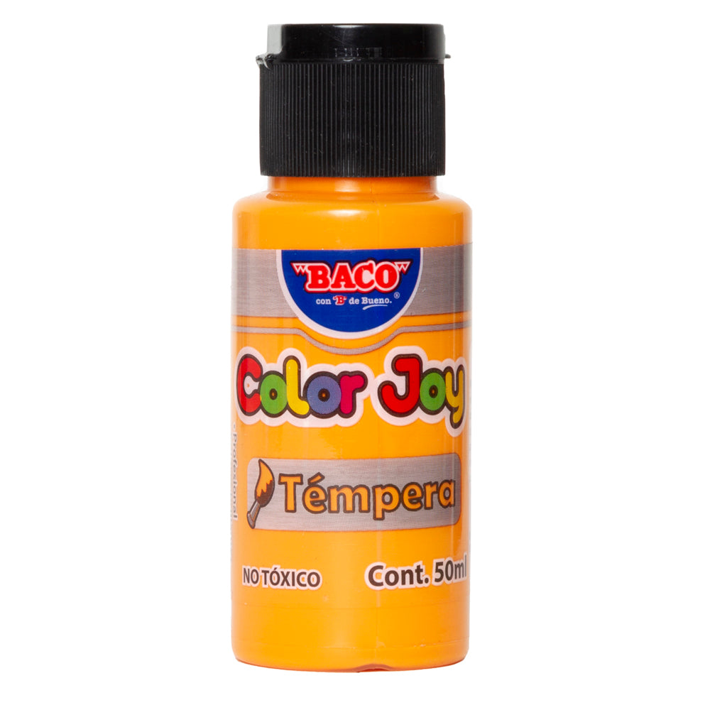 Pintura Témpera | Color Joy 51 Amarillo Medio | BACO | 10 frascos de 50 ml c/u