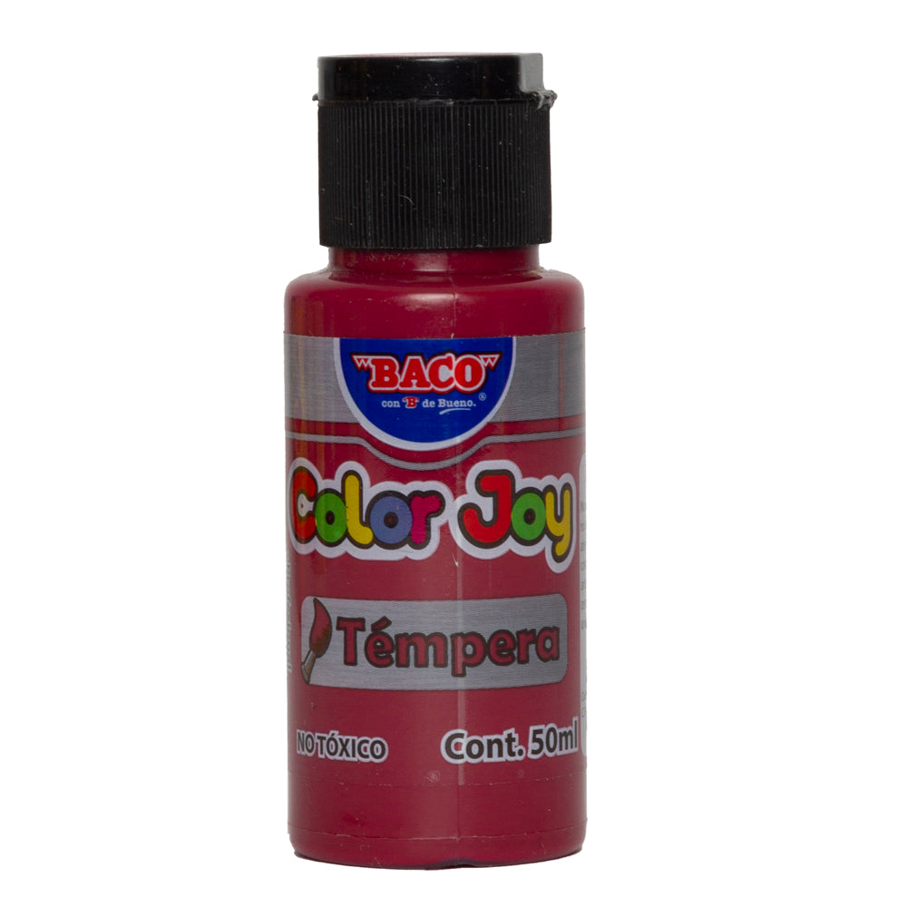Pintura Témpera | Color Joy 56 Rojo Carmesí | BACO | 10 frascos de 50 ml c/u