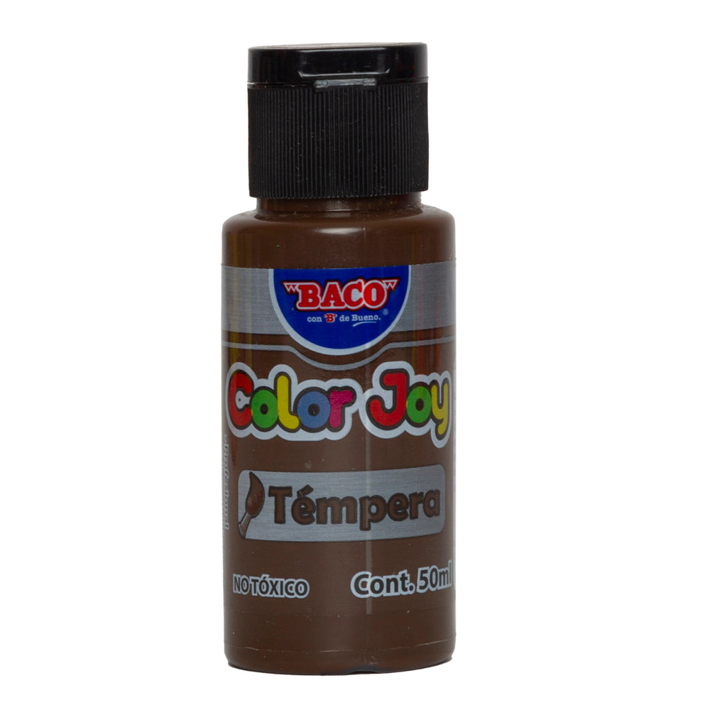 Pintura Témpera | Color Joy 57-A Café | BACO | 10 frascos de 50 ml c/u