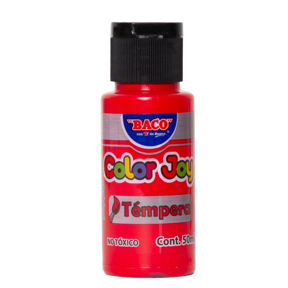 Pintura Témpera | Color Joy 58 Geranio | BACO | 10 frascos de 50 ml c/u