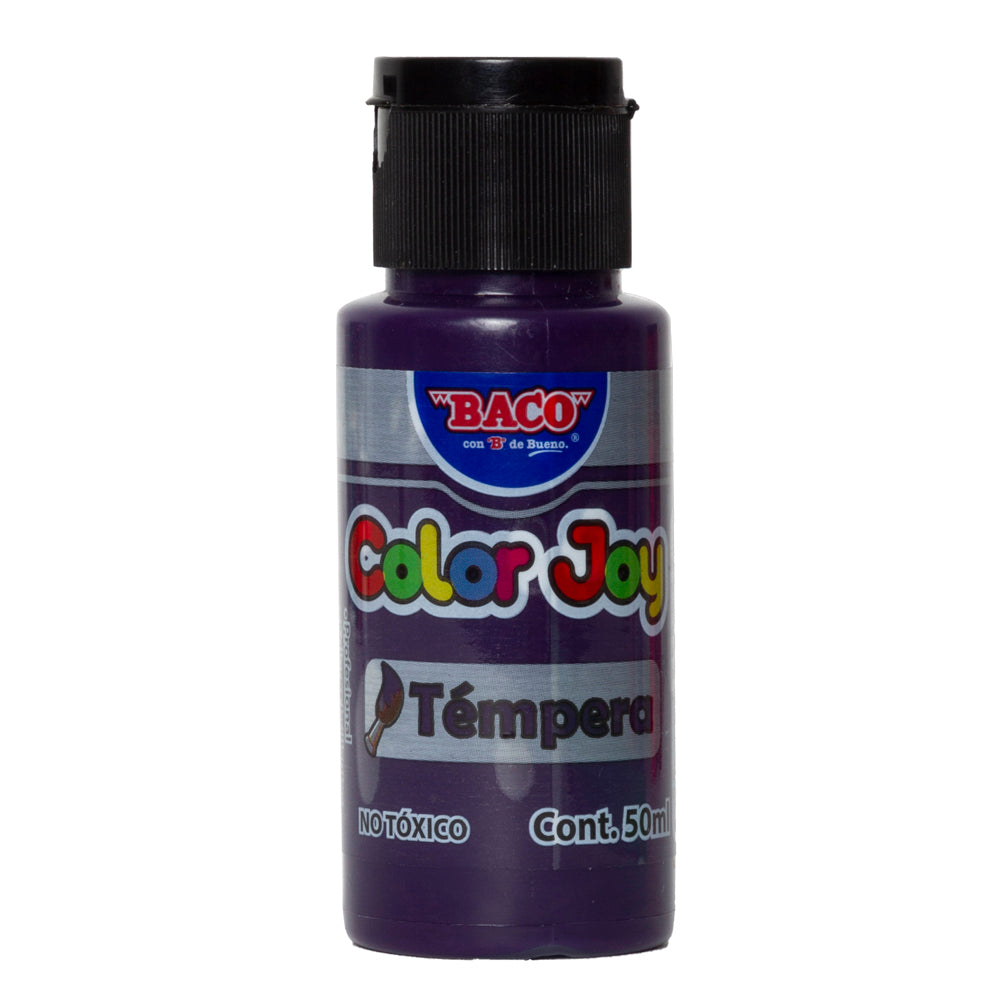 Pintura Témpera | Color Joy 60 Violeta | BACO | 10 frascos de 50 ml c/u