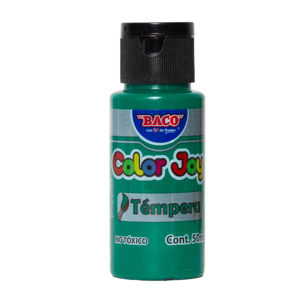 Pintura Témpera | Color Joy 63 Verde Esmeralda | BACO | 10 frascos de 50 ml c/u