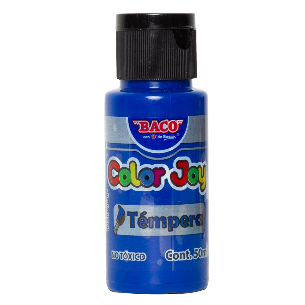 Pintura Témpera | Color Joy 65-A Azul Cobalto | BACO | 10 frascos de 50 ml c/u