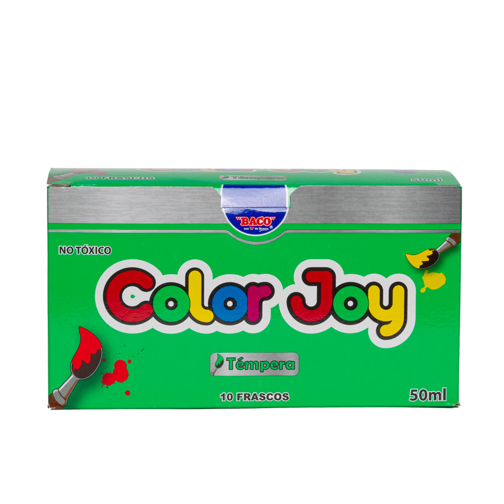 Pintura Témpera | Color Joy 67-B Rojo Carne | BACO | 10 frascos de 50 ml c/u