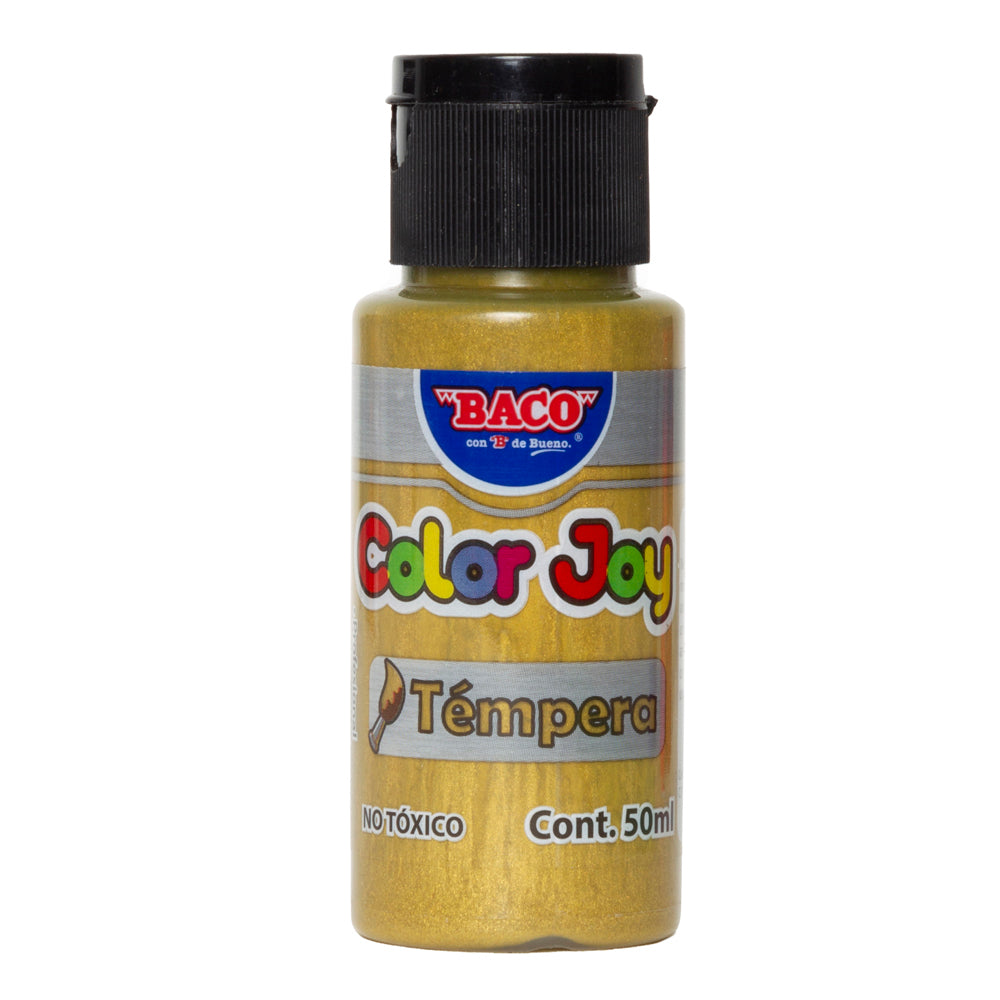Pintura Témpera | Color Joy 68 Oro Rico | BACO | 10 frascos de 50 ml c/u