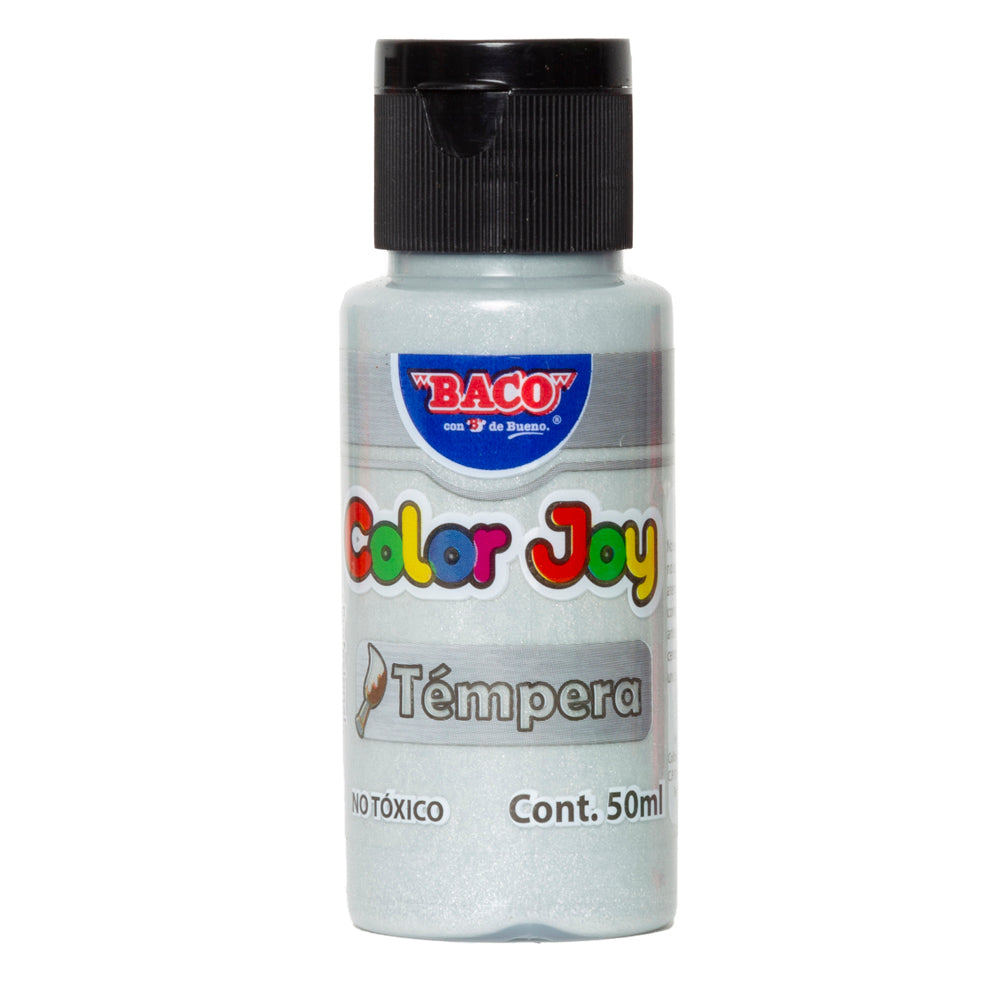 Pintura Témpera | Color Joy 70 Plata | BACO | 10 frascos de 50 ml c/u