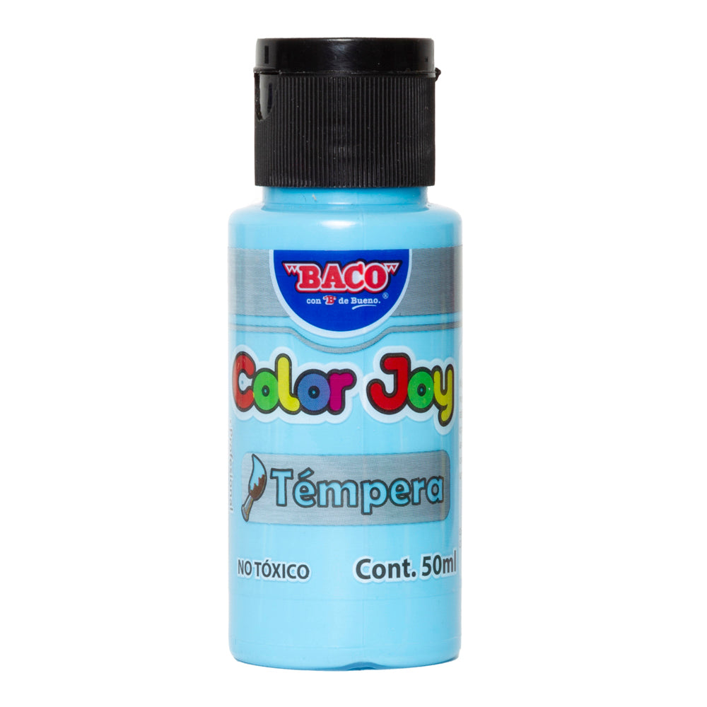 Pintura Témpera | Color Joy 84 Azul Pastel | BACO | 10 frascos de 50 ml c/u