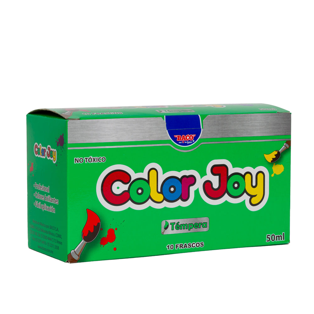 Pintura Témpera | Color Joy 84 Azul Pastel | BACO | 10 frascos de 50 ml c/u