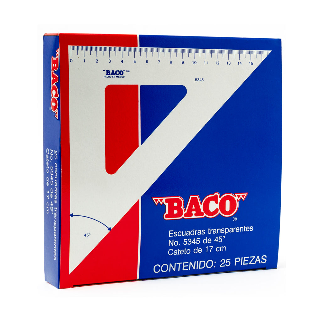 Escuadra E-5345 | BACO | Caja con 25 piezas