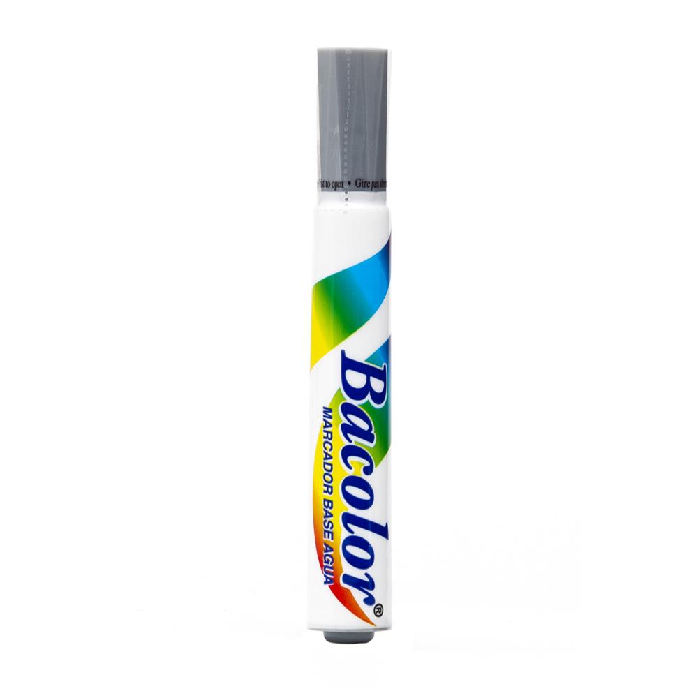 Marcador Base Agua Bacolor | BACO | Gris | 12 pzs