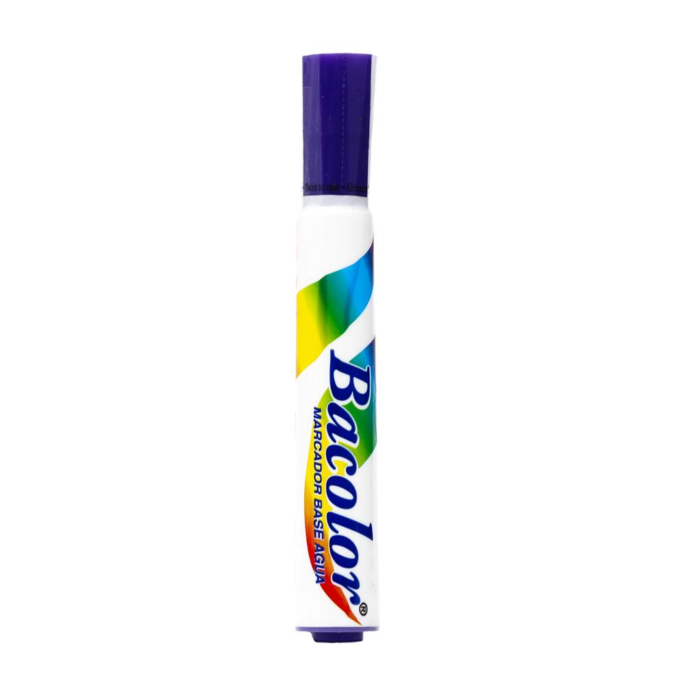 Marcador Base Agua Bacolor | BACO | Morado | 12 pzs