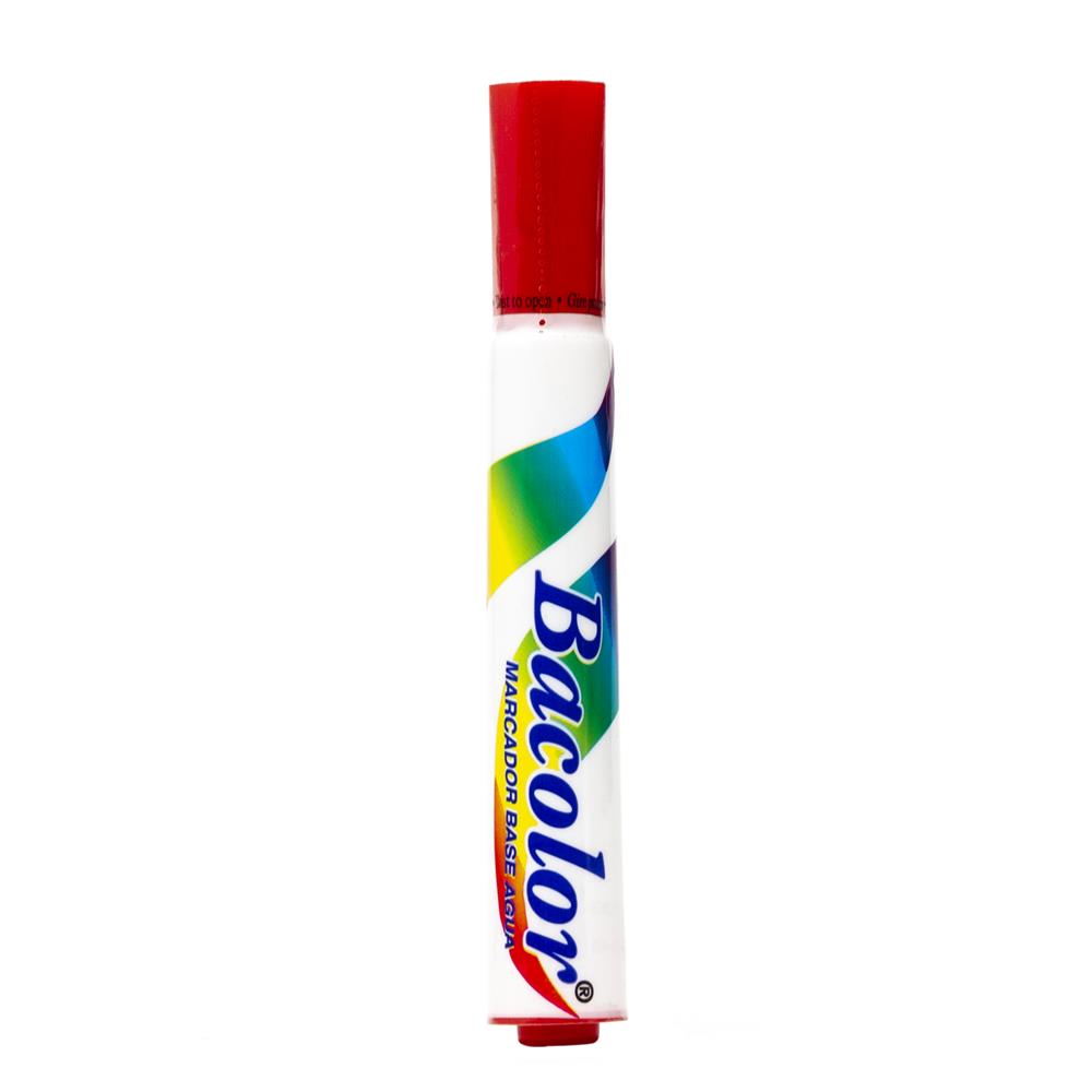 Marcador Base Agua Bacolor | BACO | Rojo | 12 pzs