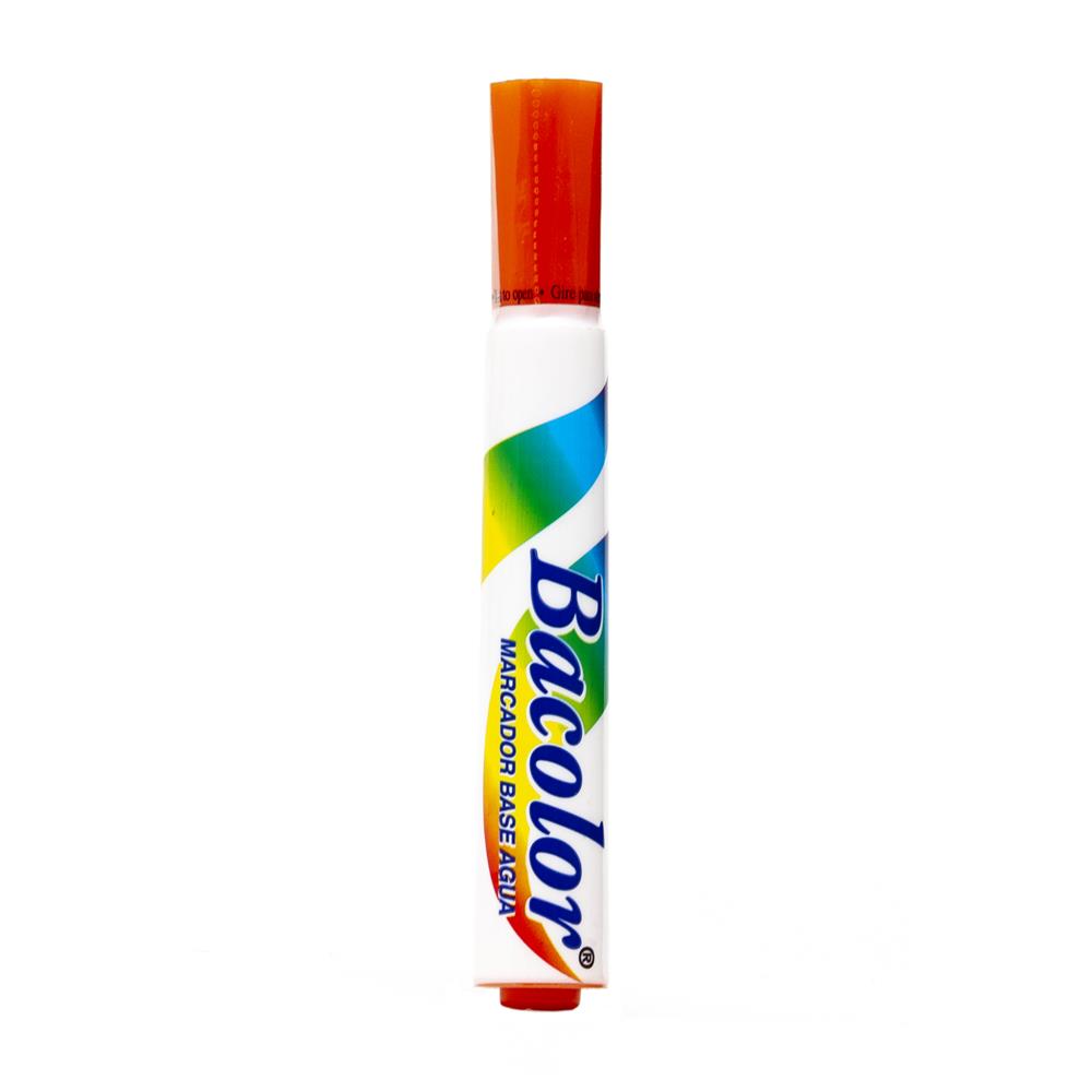Marcador Base Agua Bacolor | BACO | Naranja | 12 pzs