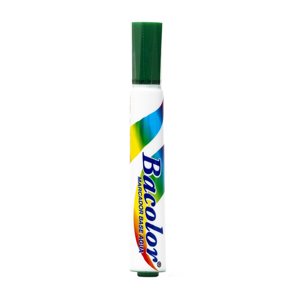 Marcador Base Agua Bacolor | BACO | Verde obscuro | 12 pzs
