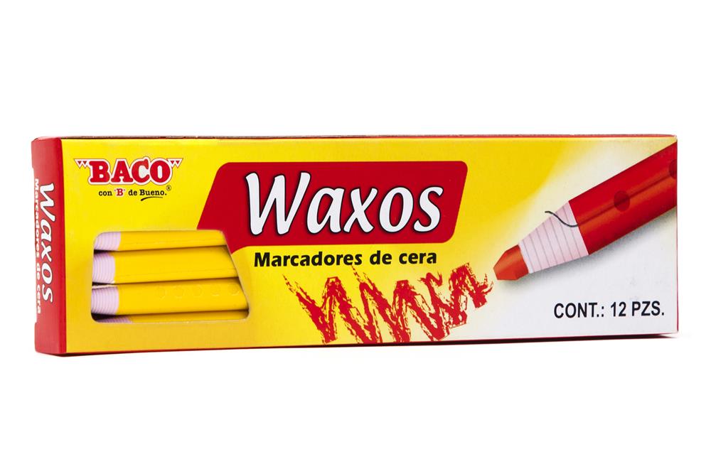 Marcador de Cera Waxos | Amarillo | BACO | 12 pzas